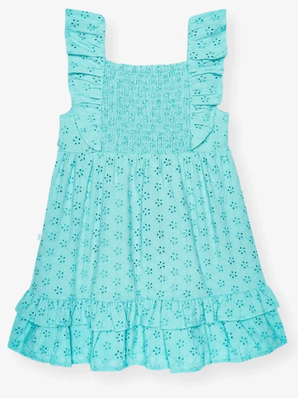 Posh Peanut Tibetan Stone Eyelet Ruffled Dress